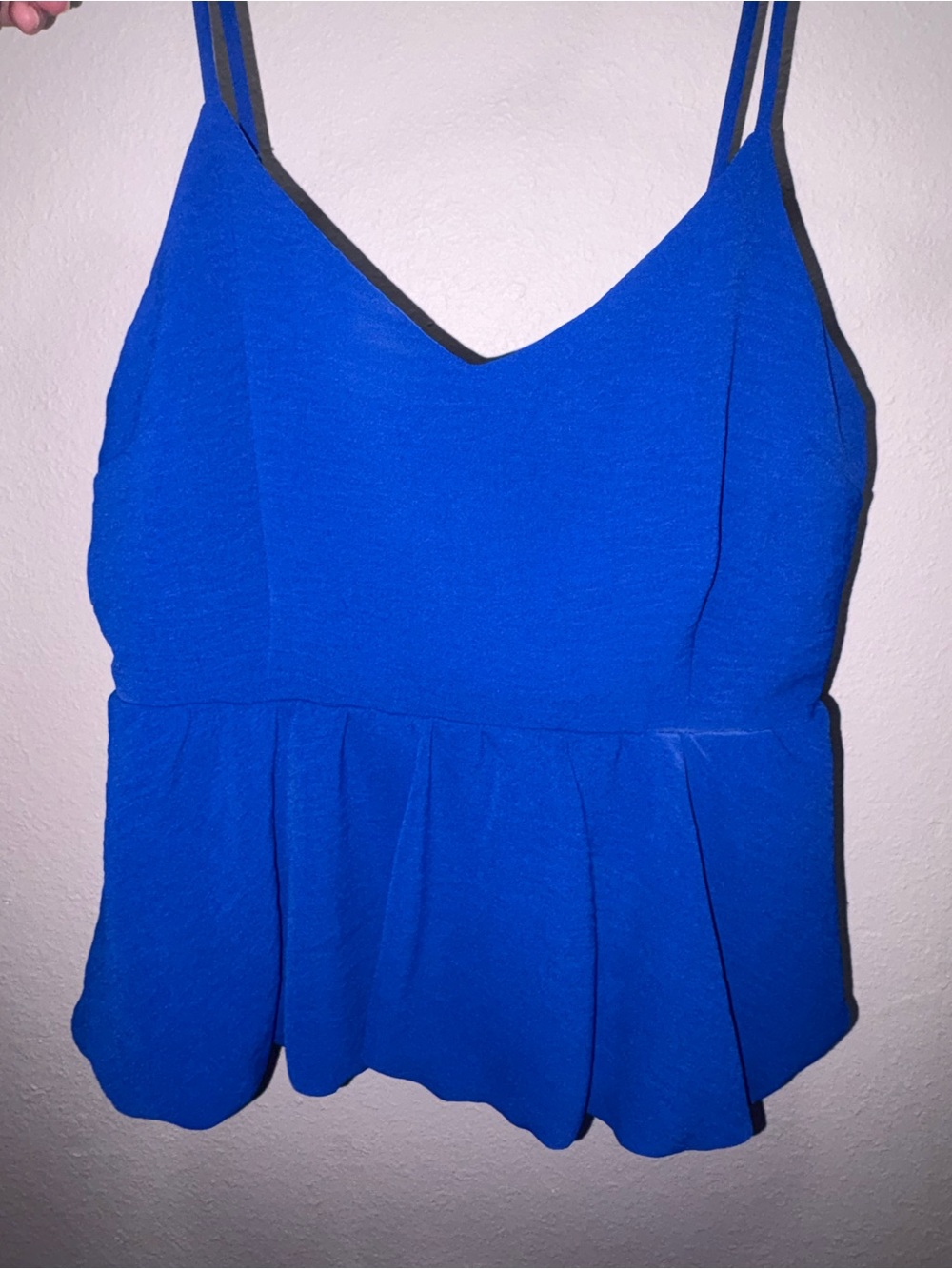 Monteau Electric Blue Peplum Tank Top